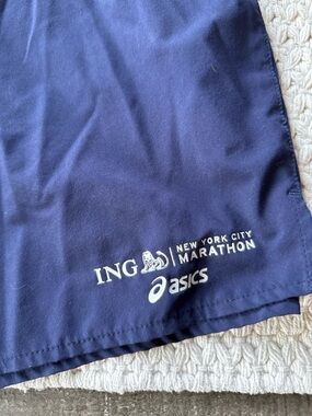 Asics Navy Blue Women's Marathon Running Shorts with ING New York City Logo